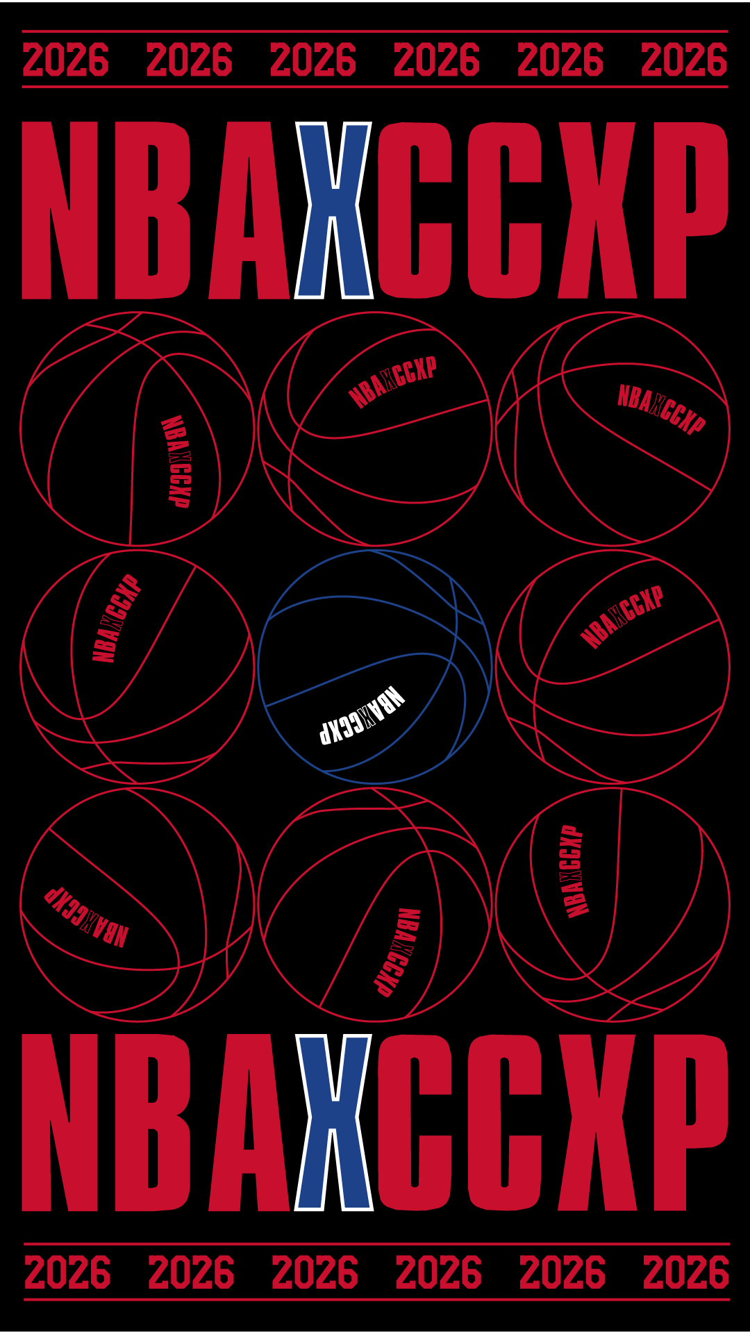 Composição gráfica inspirada em bolas de basquete