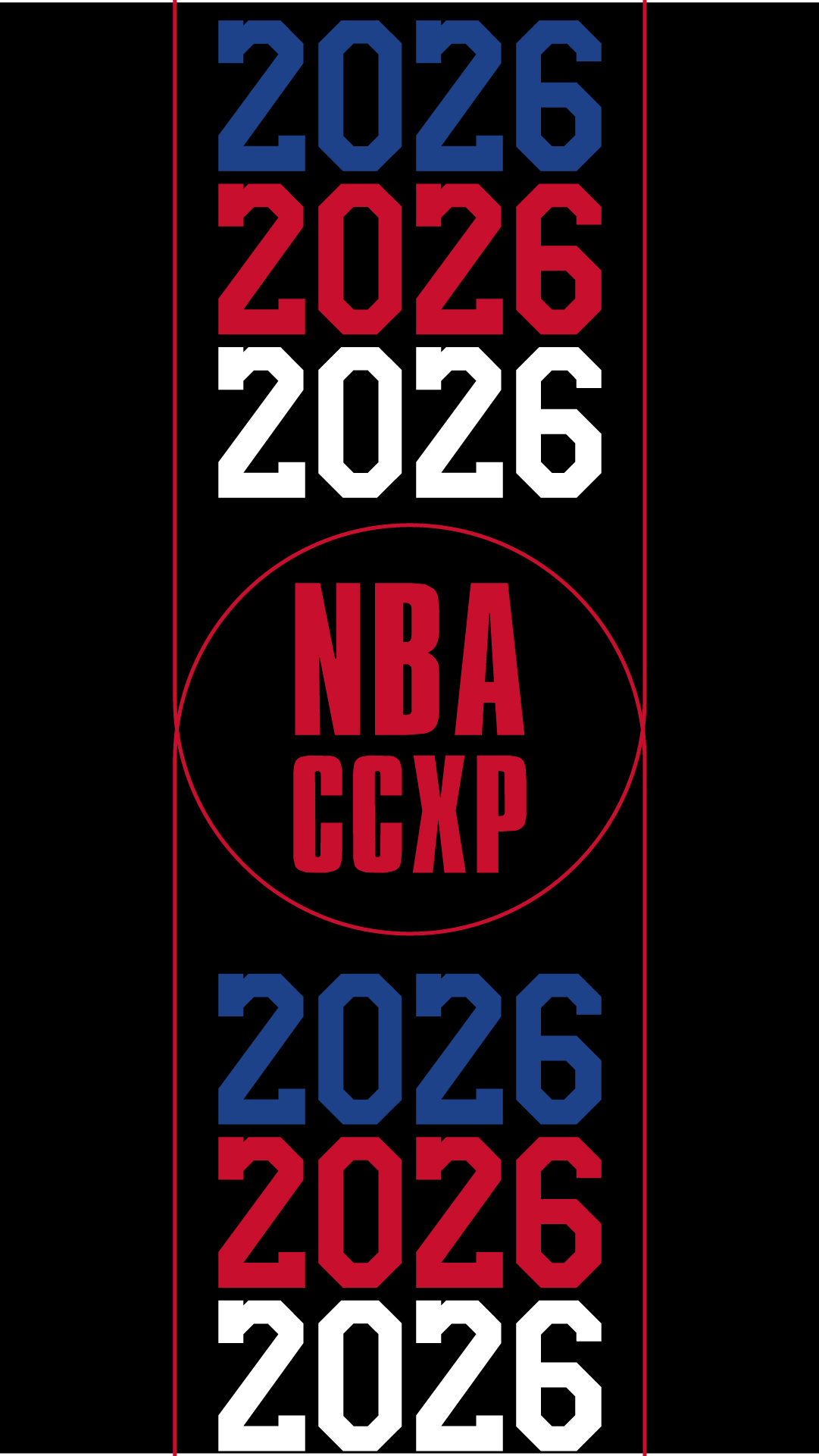 Composição tipográfica vertical NBA × CCXP